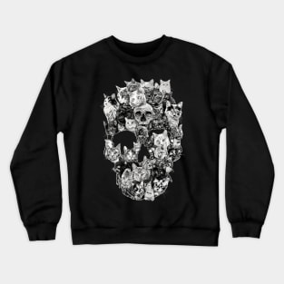 Cat Skull Drawings Crewneck Sweatshirt